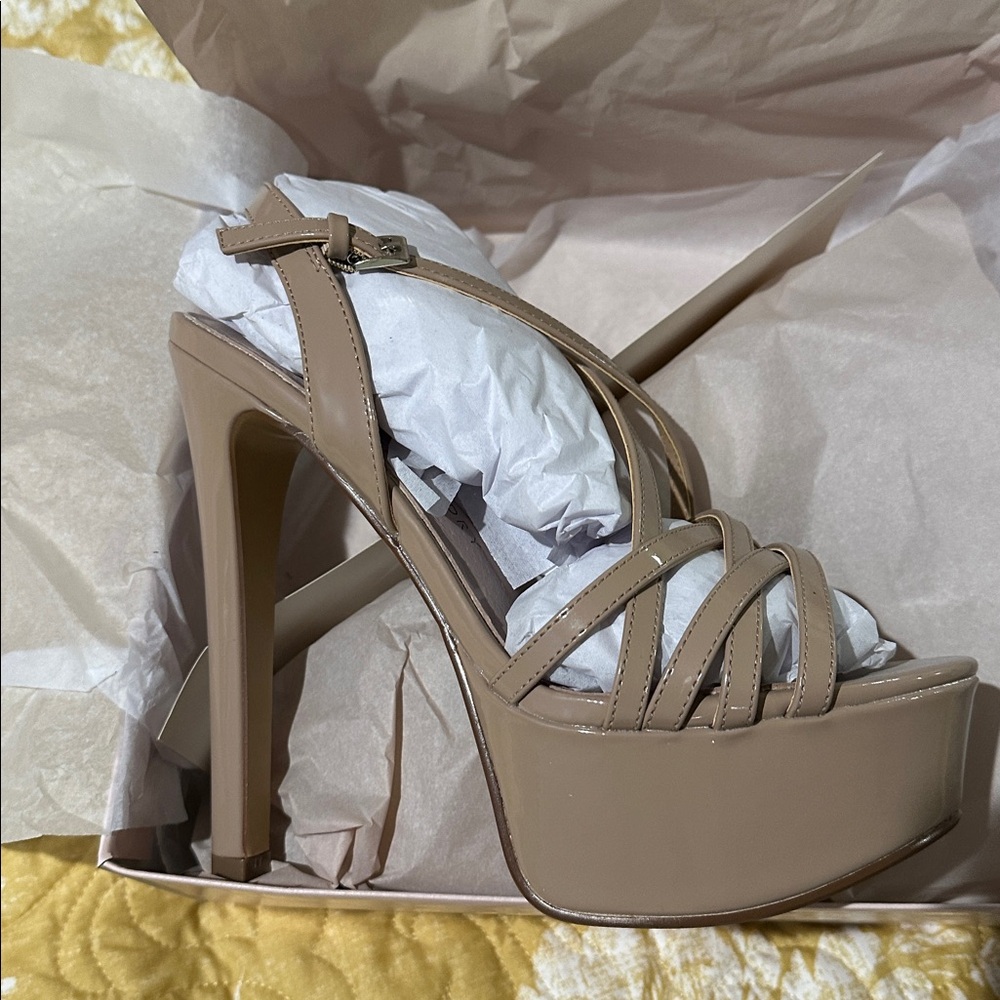 Chinese Laundry Tan Platform High Heel Sandals
